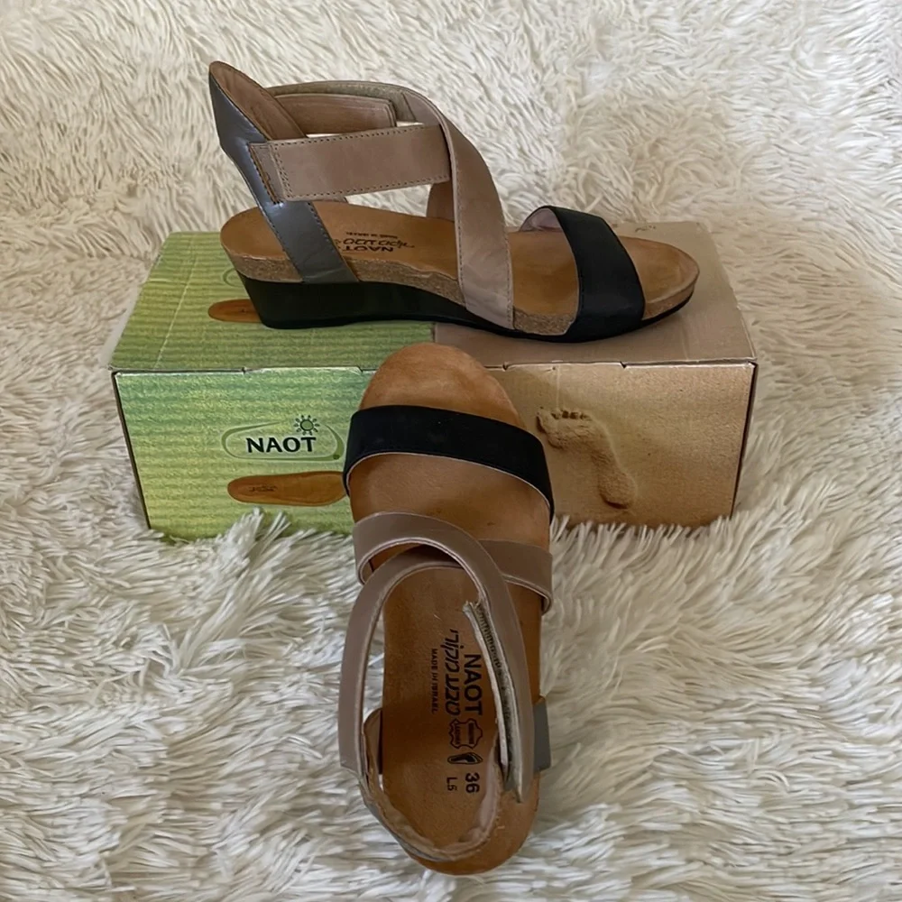 Naot Leather Wedge Sandal - Picture 2 of 5